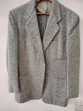 Vintage  jacket 1940s, in brown ligth speckled tweed, Strawbridge & Clothier