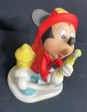 Vintage Walt Disney Mickey Mouse Firefighter Fireman With Hose Figurine