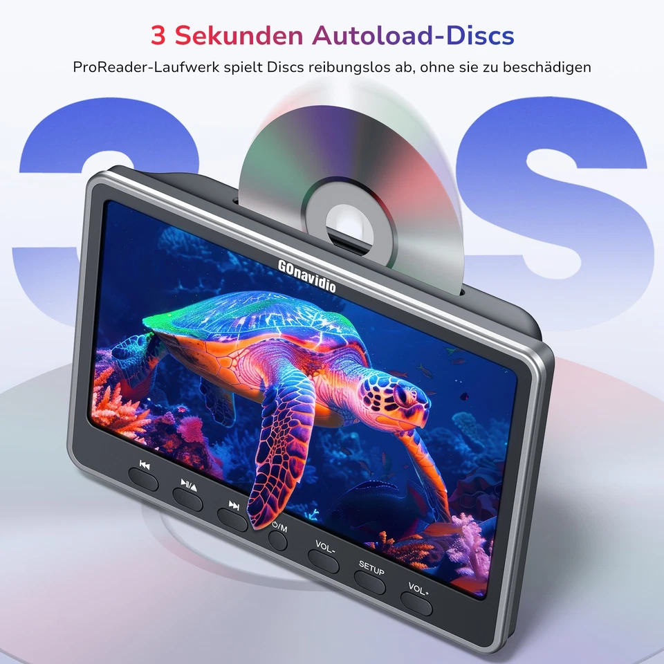 2x12" Auto Fernseher Kopfstütze DVD Player Monitor 1366x768 HDMI USB AV+Kopfhöre - Bild 2 von 4