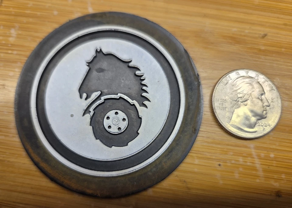 Wheel Horse B & C Series Garden Tractor Steering Wheel Center Cap.  Horse Logo. - Image 2 of 4