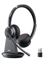 Wireless Headset w/Mic-PC Work-Noise Cancelling/USB/Charging Base-Call Center