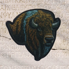 American Bison Applique Patch - Buffalo Animal Badge 3" Iron on