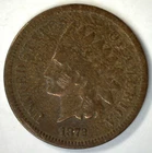 1872 Indian Head Coin Copper Penny Small One Cent GOOD 1c US Type Coin Key Date
