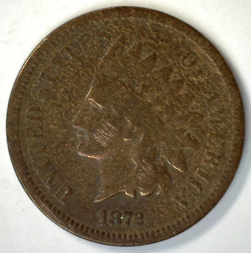 1872 Indian Head Coin Copper Penny Small One Cent GOOD 1c US Type Coin Key Date