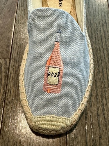 Women's Soludos "La Vie en Rosé" Espadrille Smoking Slipper, chambray, size 7 - Picture 8 of 12
