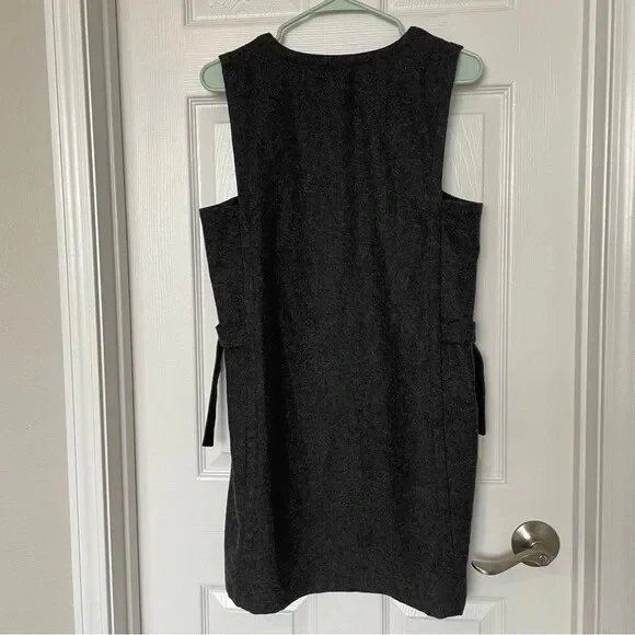 Abito grigio Kate Spade sabato misto lana fibbie laterali taglia small