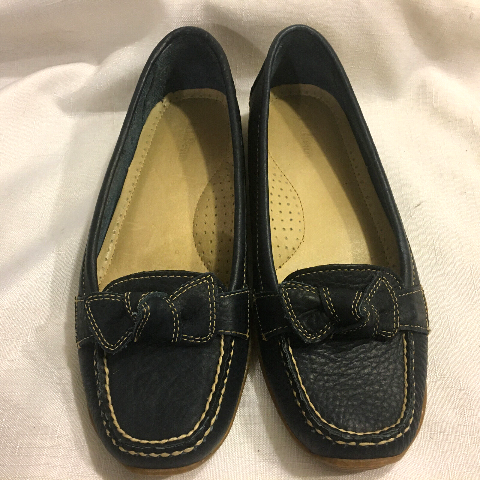 SAOLA Mocassini mocassini L L Bean in pelle blu navy scarpe da guida comode suola Vibram taglia 7 5