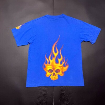 Jnco Jeans 90s T-Shirt Short Sleeve Skull Flame Y2K HIPHOP Made in