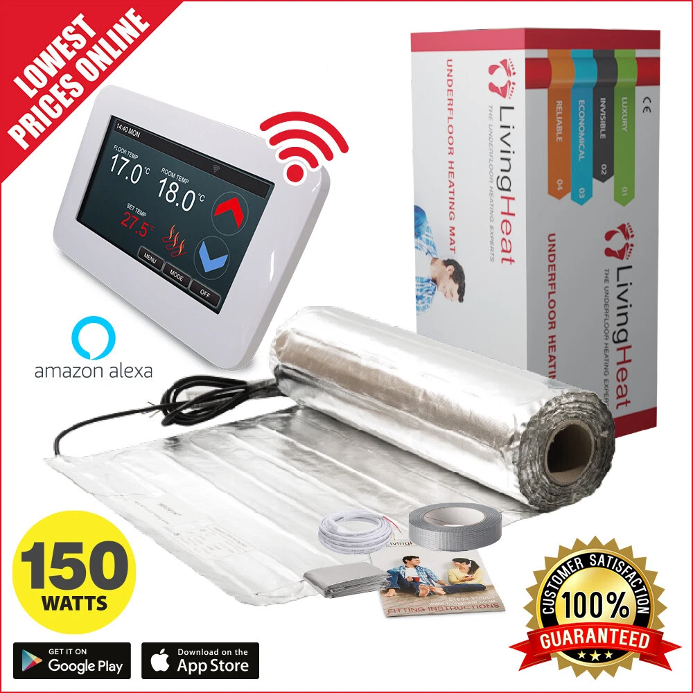 Under Wood Laminate u0026 LVT Floor Heating Kit, 150w/m2 Underfloor Heating  Foil Mat | eBay