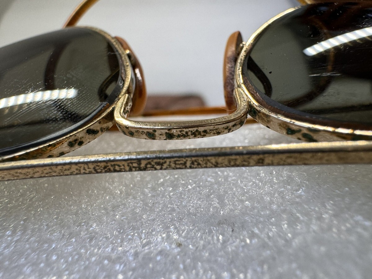 Vintage 70's Ray Ban GP Aviator 58[]14 Gold Wrap Around Sunglasses