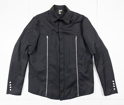 Hood By Air Jacket Mens Large Black Button Up Shacket Hood By Air Jacket Mens Large Black Button Up Shacket