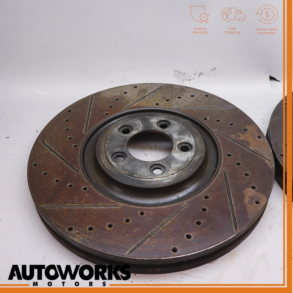 Juego de discos de rotor de freno delantero izquierdo y derecho 10-15 Jaguar XF X250 5,0 L S/C fabricante de equipos originales Foto 2 de 4