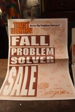 Vintage 1980's Trust Worthy Hardware Fall Problem Solver Promo Ad 17"x24" Poster