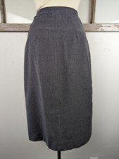 Vintage Women's Wool Skirt Gray Small Union Made Secretary Pencil Workwear