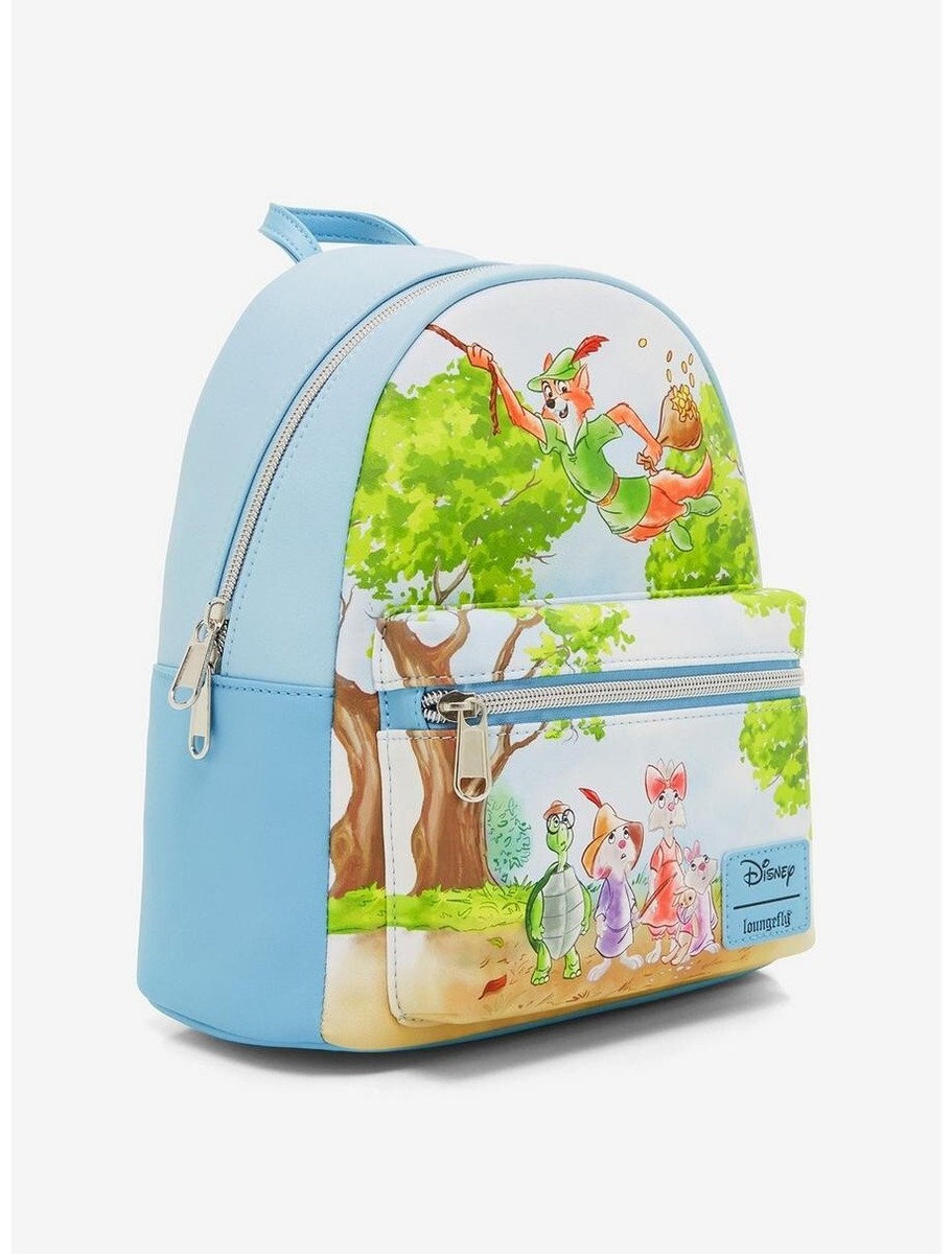 【注目コラボ】Loungefly x Disney RobinHoodキャラいっぱいBag Loungefly Disney Robinhood Robin Hood Flying Mini Backpack