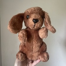 Vintage R. Dakin 1978 Dachshund Brown Dog Plush Toy 10.5  Begging Puppy Rare