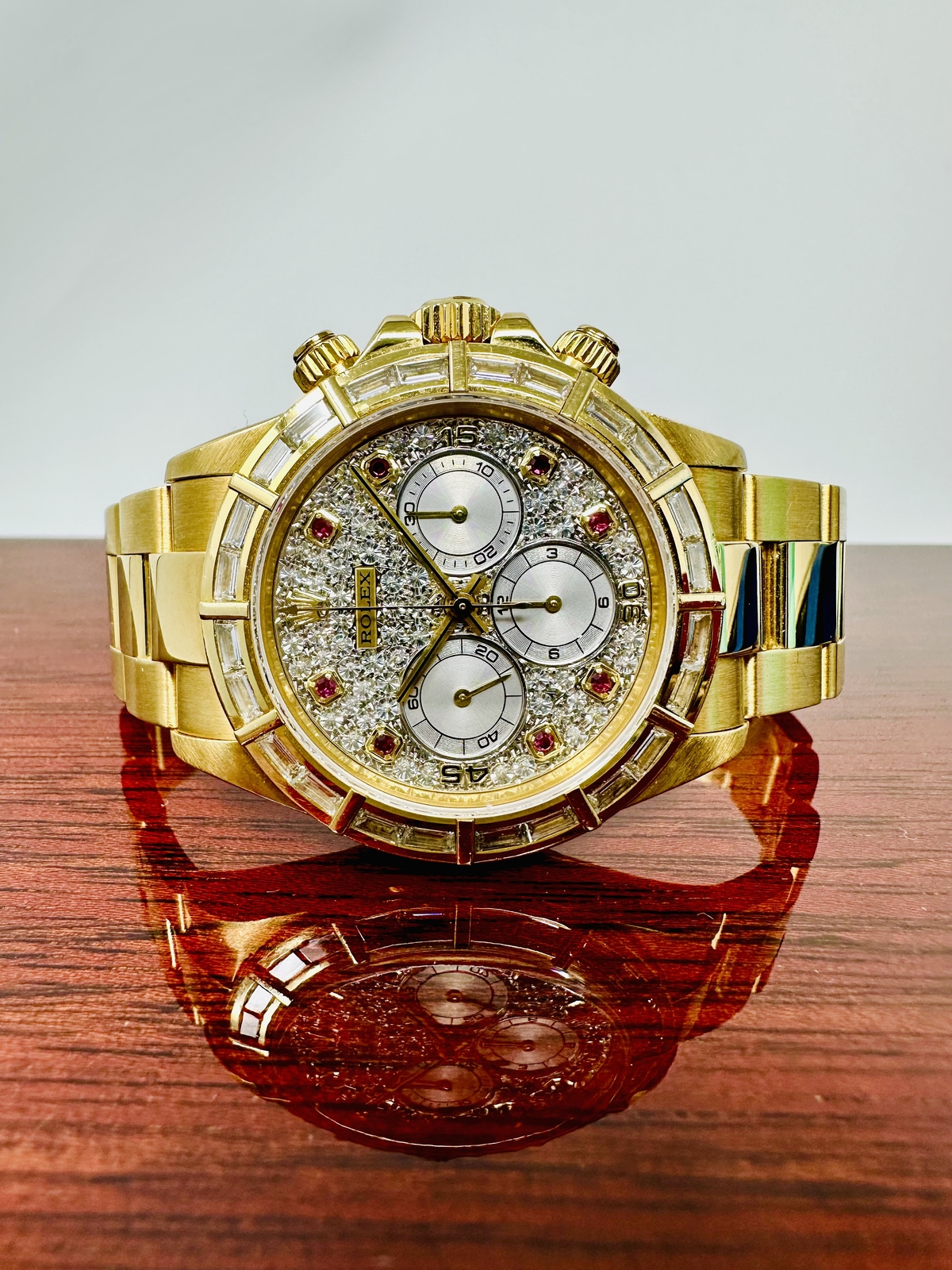 Rolex Daytona 16568 Zenith Movement Ruby Diamond Baguette Bezel Very Rare image 10
