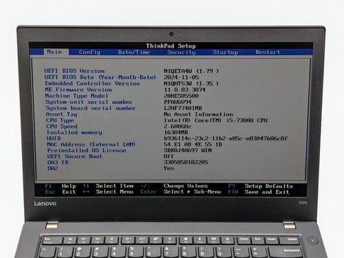 Lenovo ThinkPad T470 (20HE) 14" FHD Touch I5-7300U 256GB SSD 16GB W10P FP Reader - Afbeelding 13 van 14