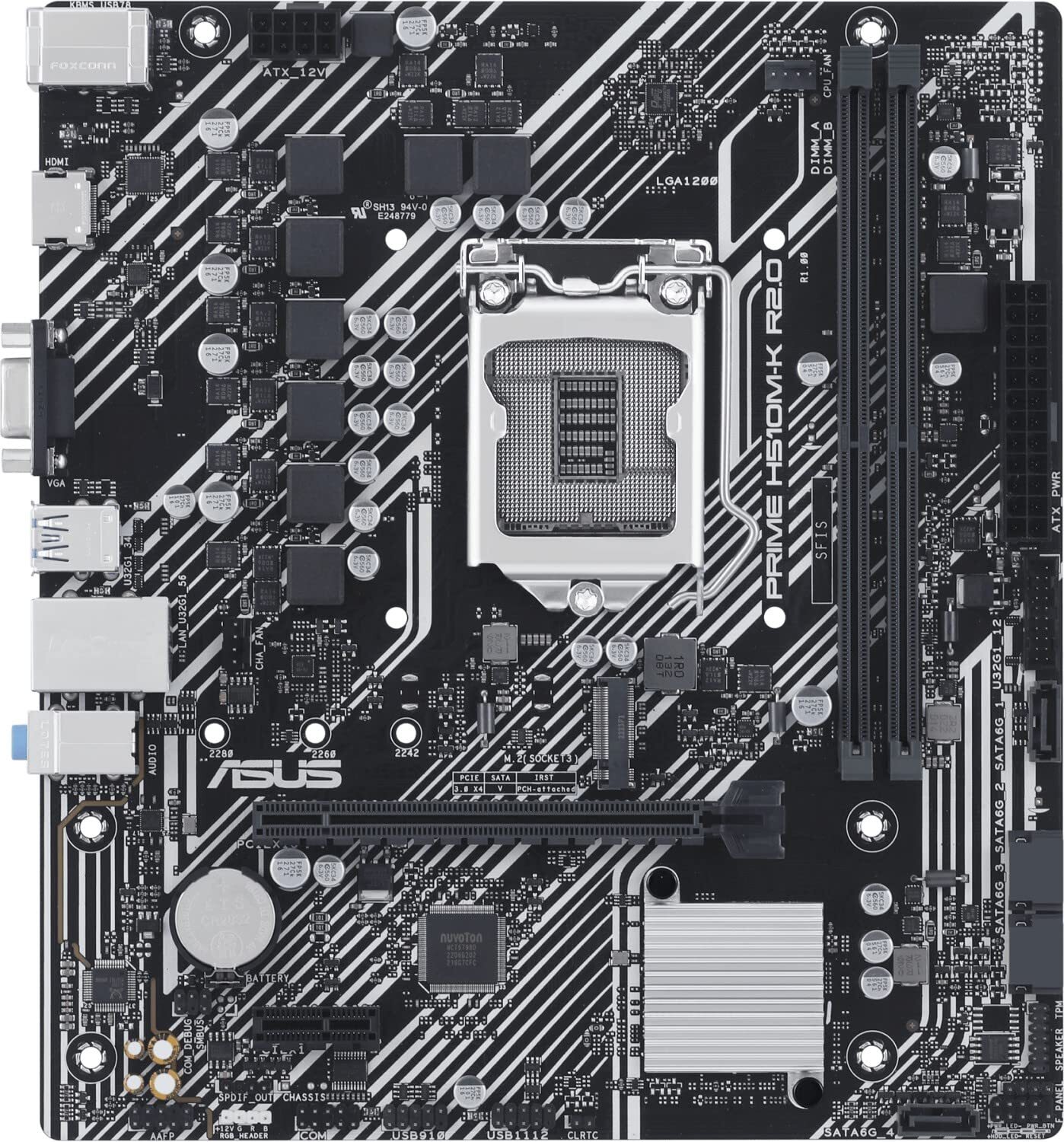 Motherboard Asus Prime H510M-K R2.0 Lga 1200 Intel Intel H470 NUOVO
