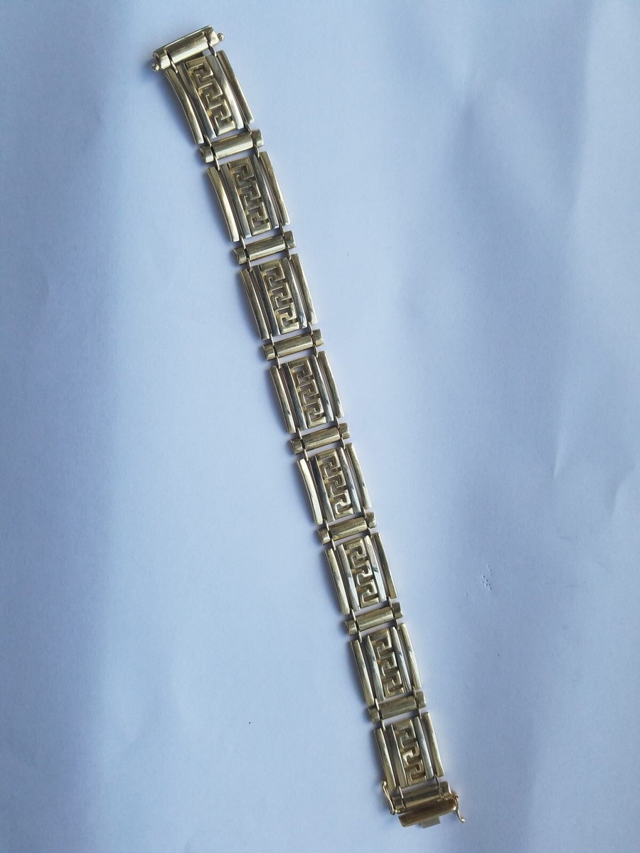 Yellow gold Men's Bracelet Beautifully handcrafted Versace style