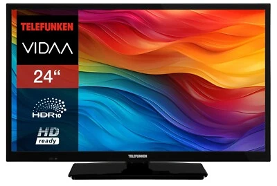 Telefunken 24 Zoll Fernseher VIDAA Smart TV HD-ready HDR LED TV mit Triple-Tuner