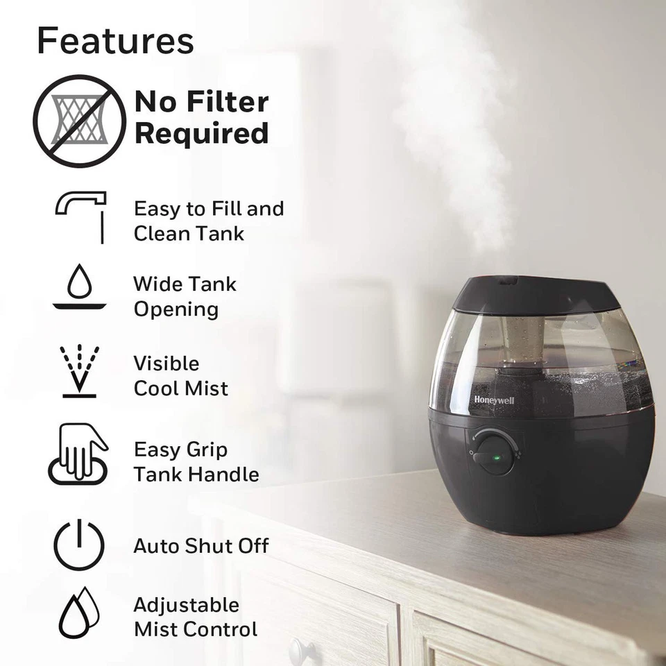 Honeywell HUL520B Mistmate Cool Mist Humidificador Negro con Tanque de Fácil Llenado y A... Foto 4 de 4