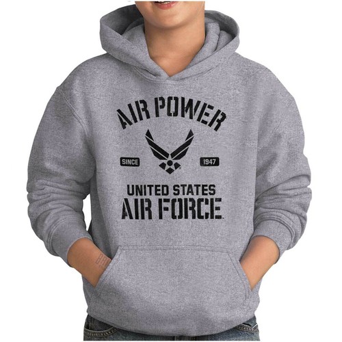 United States Air Force Wings Logo Air Power Youth Hooded Sweatshirt Boy or Girl - Picture 9 of 10