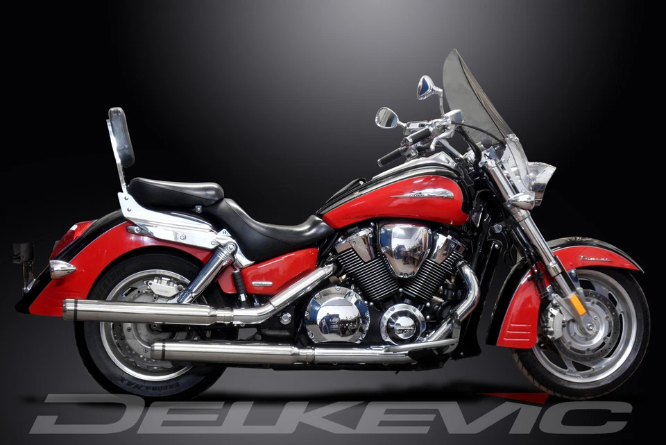 Silenciador escape Honda VTX1800 21" acero inoxidable punta nariz de toro crucero 05 06 07 08 Foto 2 de 4