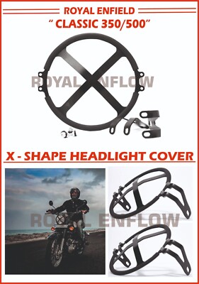 Fit For Royal Enfield ''X-SHAPE HEADLIGHT GRILL,BLACK'' For OLD CLASSIC 350/500