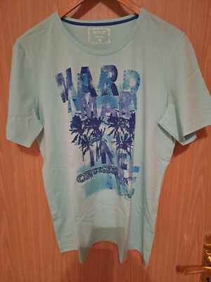 GIORGIO Basics T-Shirt in mintgrün, mit hübschem Druck u. Strasssteinen - Gr. 46
