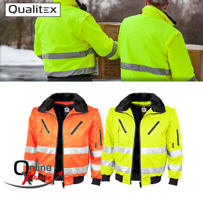 Qualitex Warnschutz Pilotenjacke 3in1 orange gelb Winterjacke