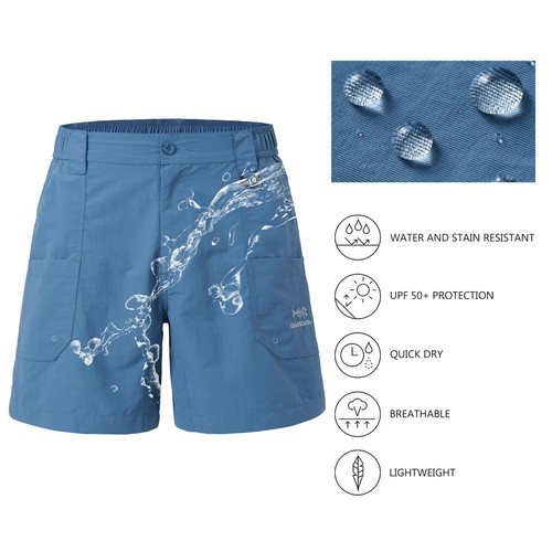 Men's 6" Fishing Shorts UPF 50+ Quick Dry Cargo with Multi Pockets for Hiking - Picture 4 of 6