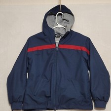 TEK GEAR Boys Zipper Hoodie Coat Jacket sz Large 14 16 Blue Gray