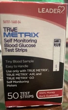Leader True Metrix Self Monitoring Blood Glucose Test Strips 50ct 096295126631YN