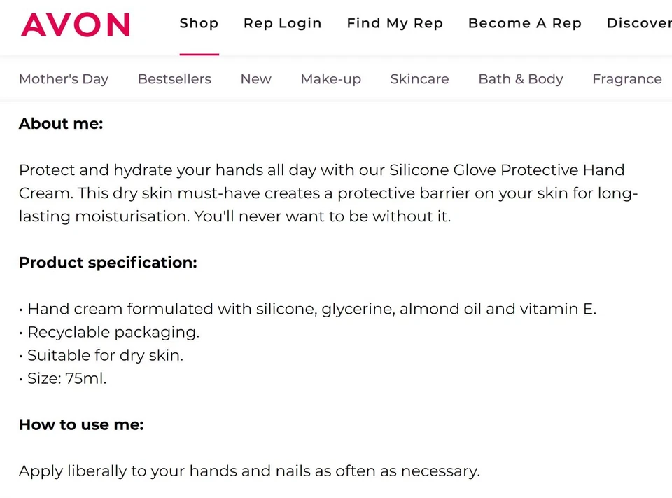 3 x Guantes de silicona Avon CARE protección duradera crema de manos 3 x 75 ml nuevos Foto 3 de 3