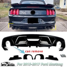 Glossy Black Lower Rear Bumper Diffuser Lip Fits 2015-17 Ford Mustang GT500 Look