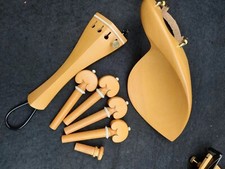 Boxwood inlay Bone Violin Accessories,Ready for using,Pegs Tailpiece Chinrest