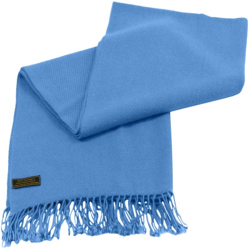 Blue 100% Cashmere Shawl Pashmina Scarf Stole Hand Made in Nepal CJ Apparel NEW - Picture 9 of 12