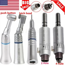 NSK Style Dental low Speed Handpiece Straight Contra angle Air motor 2/4Holes us
