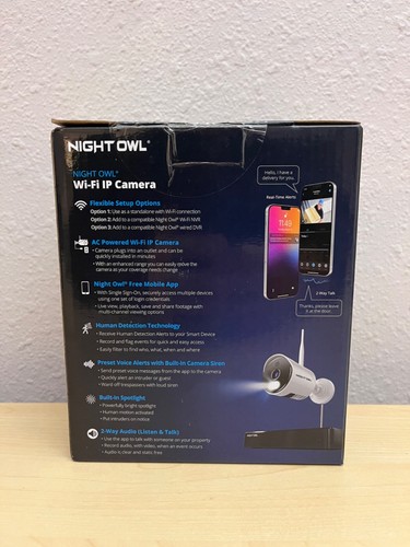 Night Owl WM-CAM-WNP2LBU 1080p HD Wi-Fi IP Built-In Spotlight Camera - White NEW - Picture 2 of 6