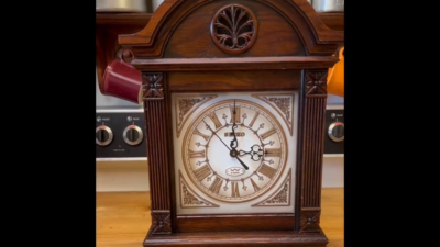 seiko アンティーク掛時計 木製 Vintage Seiko Dual-Chime Quartz Mantel Clock with New Seiko