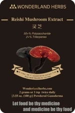 Red Reishi Ganoderma Lucidum Extract Powder 100 Grams, 50% polyose,2% triterpene