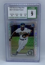 2020 1st Bowman Mega Box Mojo Refractor Robert Puason Athletics CSG 9 Mint