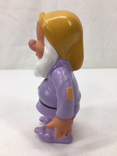 Disney Snow White Seven 7 Dwarfs Action Figure Rubber Moveable Figurine Happy - Picture 4 of 7