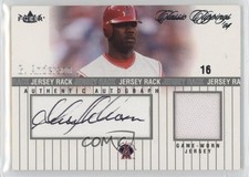 2004 Fleer Classic Clippings Jersey Rack Silver 16/50 Garret Anderson Auto jg5