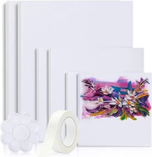 Canvases for Painting, 40X30, 30X20, 20X15, 8 Set Stretched White Canvas with Pe