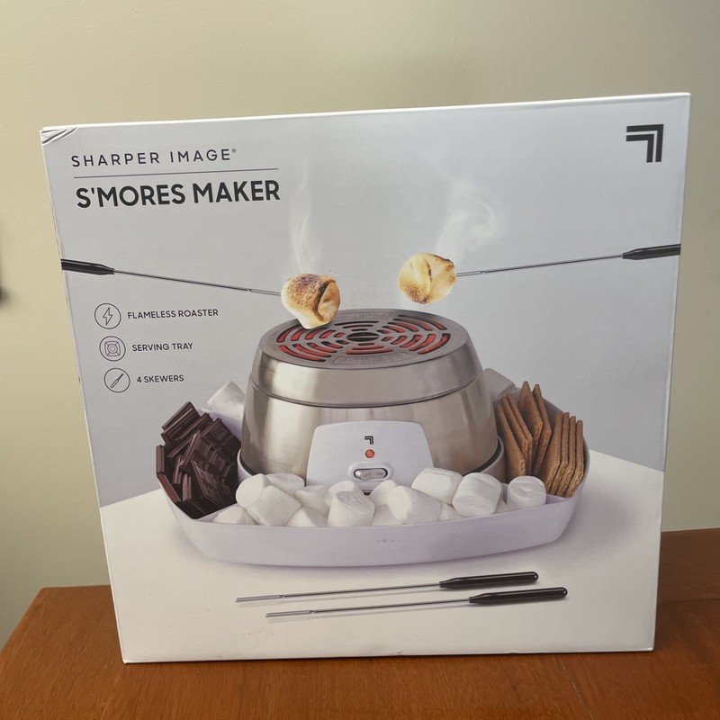 BRAND NEW Sharper Image Electric Tabletop S'mores Maker for Indoors, 4 Skewers 