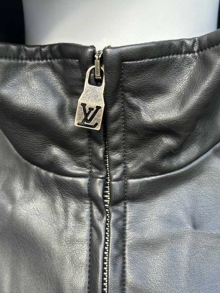 Louis Vuitton Leather Mix Track Top Size: 48 - Image 3 of 4
