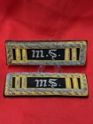 Pair Civil War Union Medical Staff Captain Bullion Shoulder Boards – Surgeon