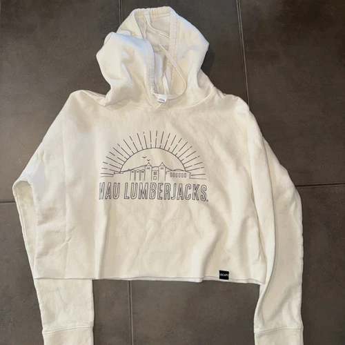 OFF WHITE Felpa con cappuccio NAU Lumberjack’s donna bianco sporco crop taglia media